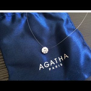 Agatha Paris short necklace - crystal - silver
